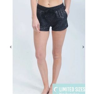 ZYIA Black Leopard Print Bomber Shorts 🌙